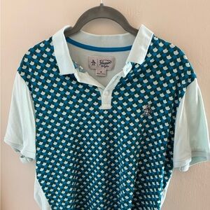 Original Penguin by Munsingwear Polo Shirt Men’s Medium Geometric Retro Print